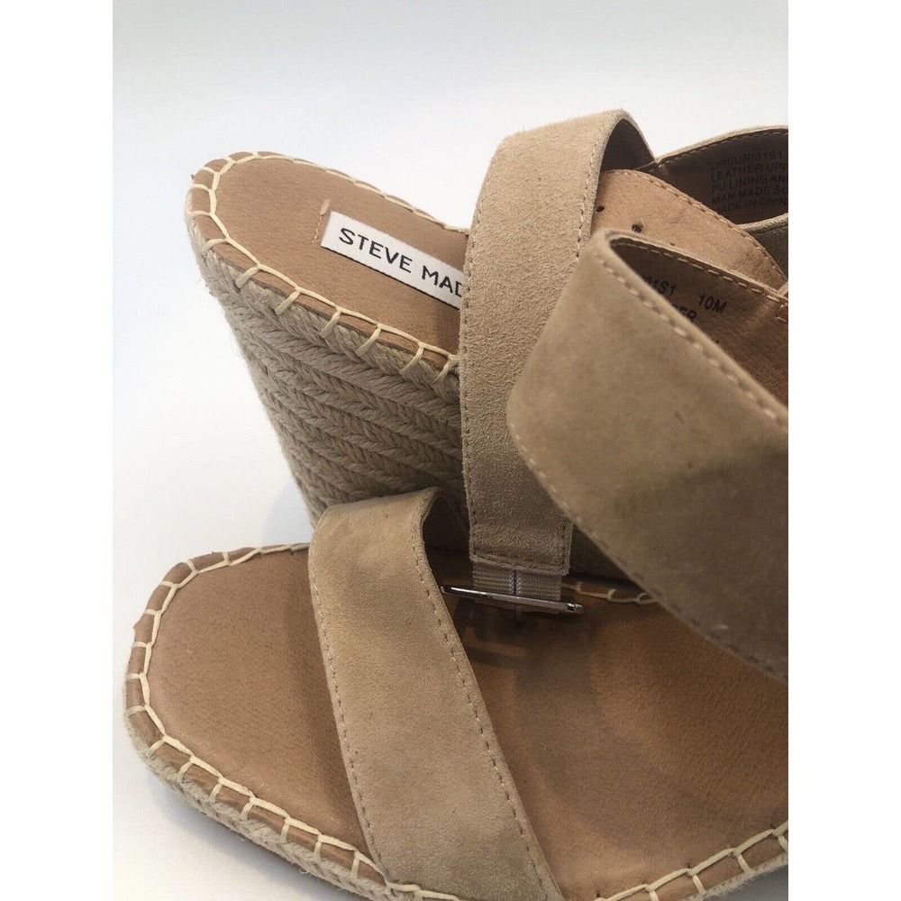 Steve Madden URI Espadrille Wedge Sandal in Tan Suede Size 10 Women New Comfort - Picture 2 of 11